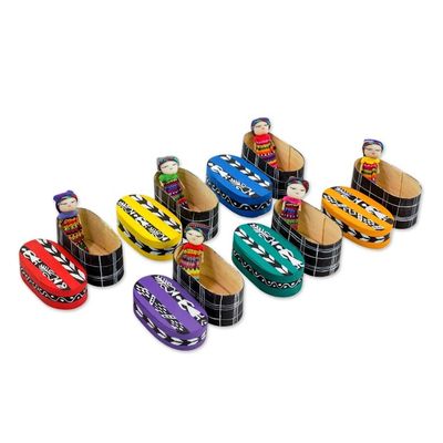 Alternate image for Six Cotton Worry Dolls and Pinewood Boxes from Guatemala Country Treasures