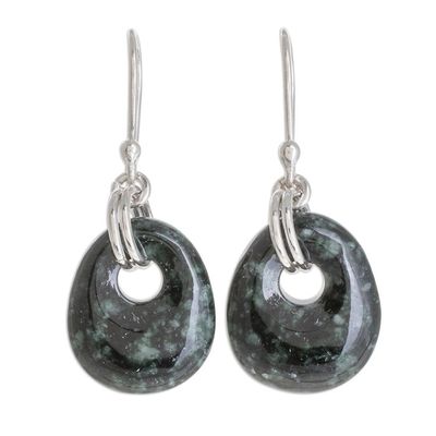 Alternate image for Jade dangle earrings Green Jaguar Night
