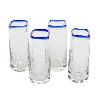 Alternate image for Square-Rimmed Recycled Glass Tequila Glasses Set of 4 Lakeside