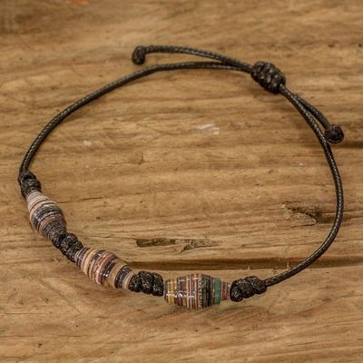 Alternate image for Eco-Friendly Recycled Paper Beaded Bracelet in Black Night Energy