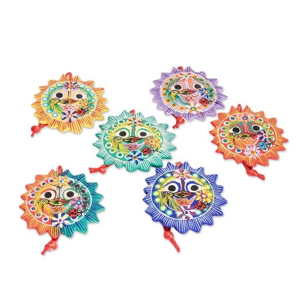 Alternate image for Fair Trade Christmas Ceramic Ornaments Set of 6 Lord of the Sun