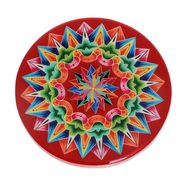 Alternate image for Decoupage Wood Trivet in Red from Costa Rica Traditional Colors in Red