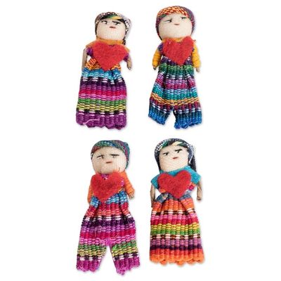 Alternate image for Handcrafted Guatemalan Worry Dolls Set of 4 Loving Friends