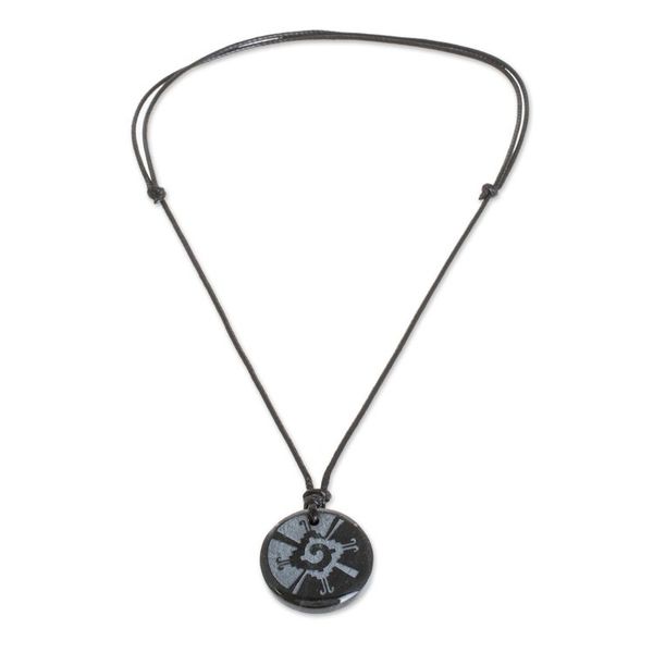 Alternate image for Hunab Ku Symbol Dark Green Jade Pendant Necklace Hunab Ku