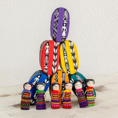 Alternate image for Six Cotton Worry Dolls and Pinewood Boxes from Guatemala Country Treasures