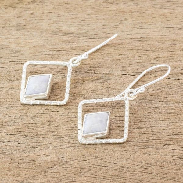 Alternate image for Natural Lilac Jade Dangle Earrings Lilac Breeze
