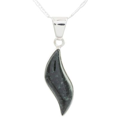Alternate image for Sterling Silver Pendant Jade Necklace Floating in the Breeze