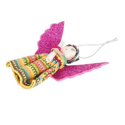 Alternate image for Set of 3 Angel Worry Doll Ornaments from Guatemala Angelic Guards