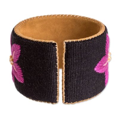Alternate image for Handmade Suede Floral Bracelet from Guatemalan Artisan Soft Spring