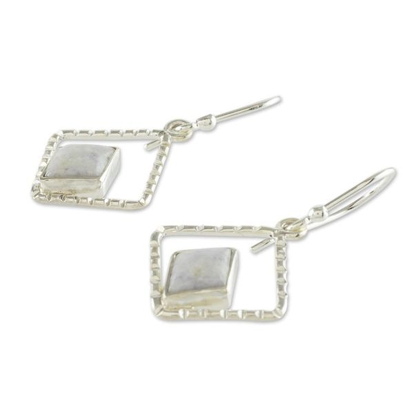 Alternate image for Natural Lilac Jade Dangle Earrings Lilac Breeze