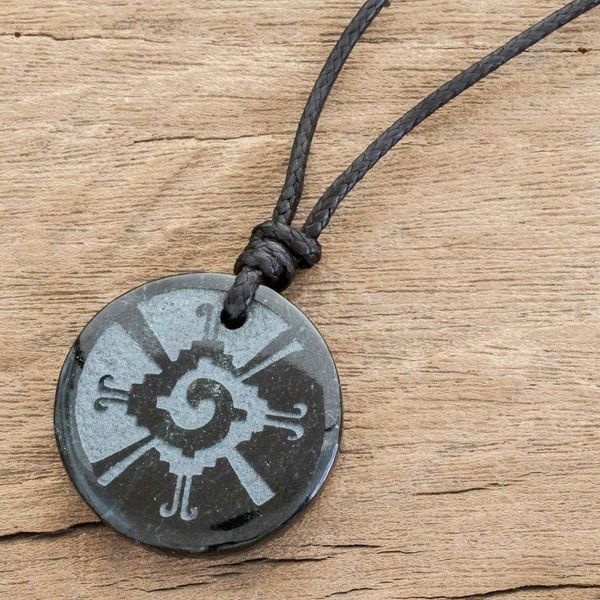 Alternate image for Hunab Ku Symbol Dark Green Jade Pendant Necklace Hunab Ku