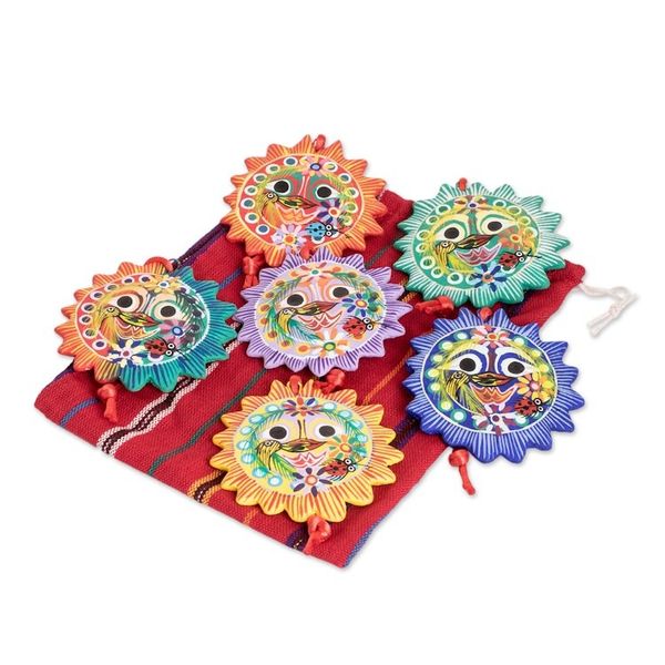 Alternate image for Fair Trade Christmas Ceramic Ornaments Set of 6 Lord of the Sun