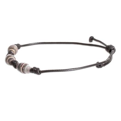 Alternate image for Eco-Friendly Recycled Paper Beaded Bracelet in Black Night Energy