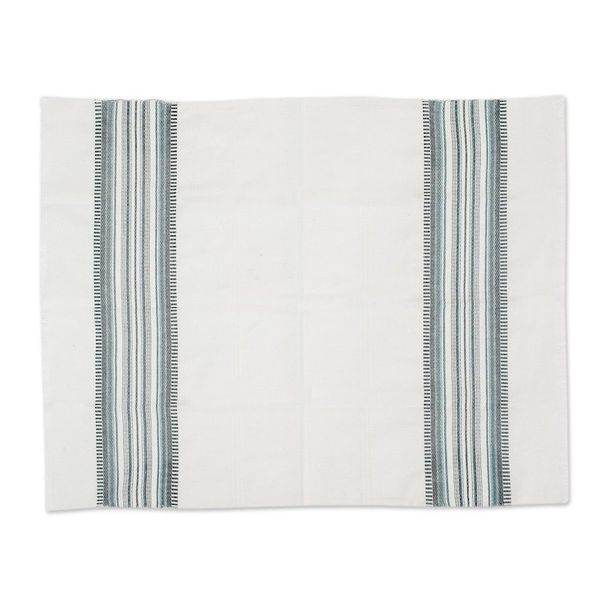 Alternate image for Two Handwoven Guatemalan White and Green Cotton Dish Towels Forest Colors