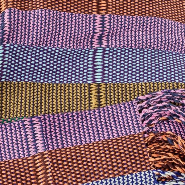 Alternate image for Rose and Amethyst Handwoven Guatemalan Cotton Shawl Amethyst Country Garden