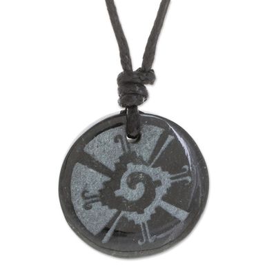 Alternate image for Hunab Ku Symbol Dark Green Jade Pendant Necklace Hunab Ku