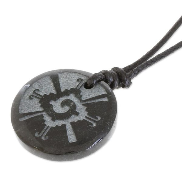 Alternate image for Hunab Ku Symbol Dark Green Jade Pendant Necklace Hunab Ku