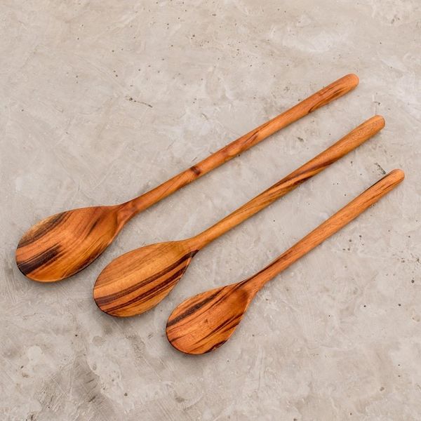Alternate image for Set of 3 Unique Wood Serving Spoons Peten Trio