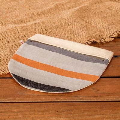 Alternate image for Striped Cotton Tortilla Warmer Hand-Woven in Guatemala Earth
