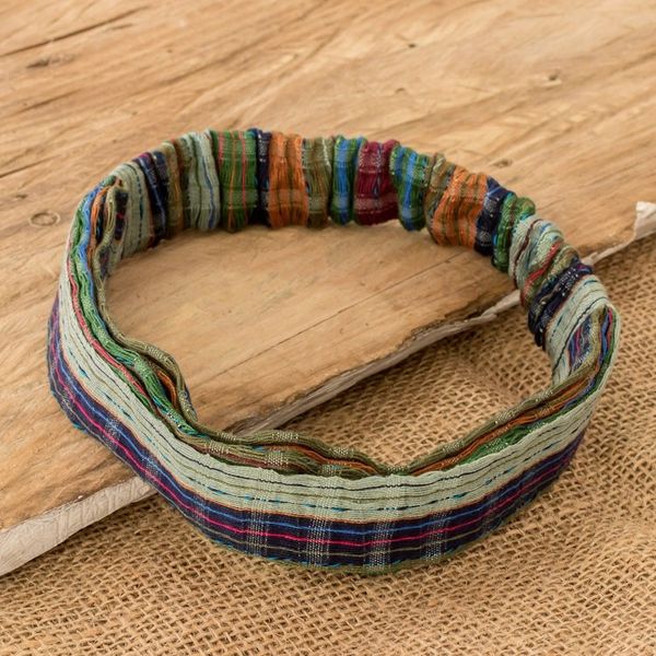 Alternate image for Colorful Striped Cotton Headband Hand-Woven in Guatemala Subtlety