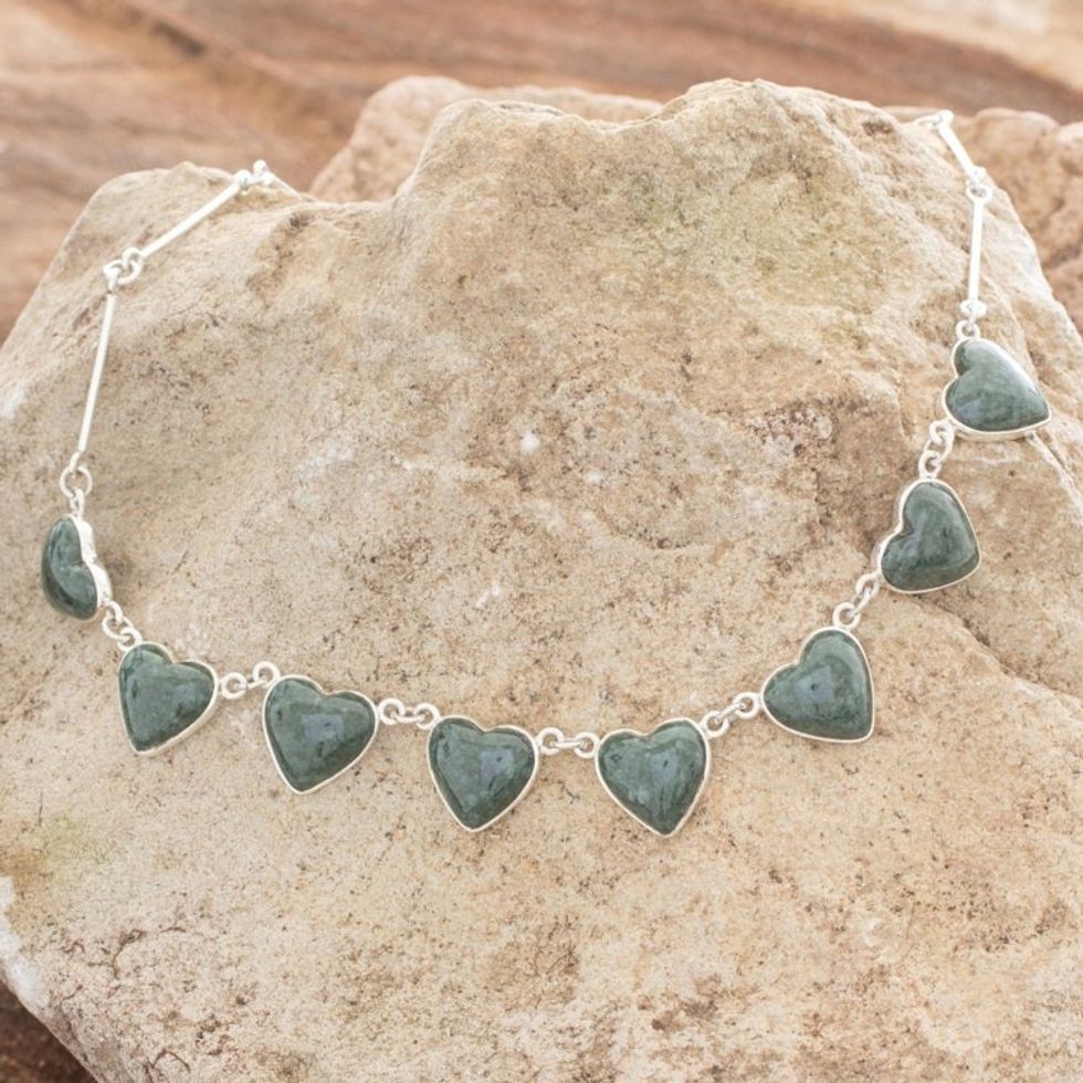 Jade heart necklace 'Love Immemorial'