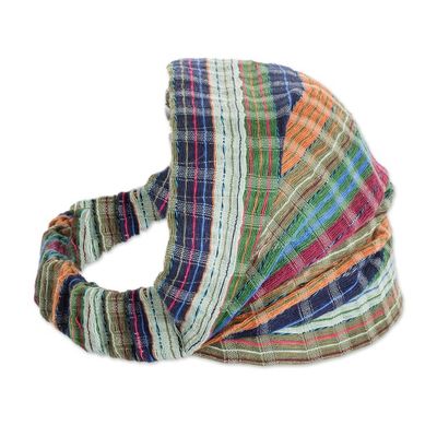 Alternate image for Colorful Striped Cotton Headband Hand-Woven in Guatemala Subtlety
