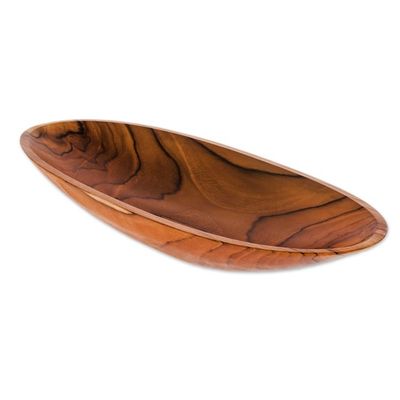 Alternate image for Handcrafted Teak Wood Centerpiece from Costa Rica Beautiful Grain
