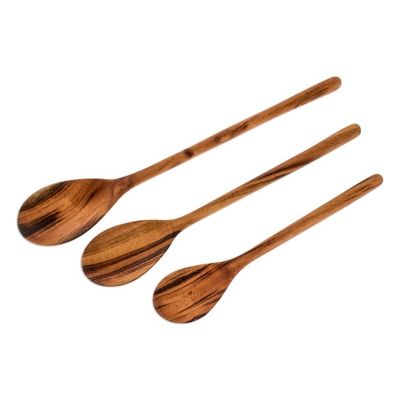 Alternate image for Set of 3 Unique Wood Serving Spoons Peten Trio