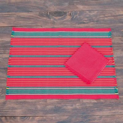 Alternate image for Red and Green Table Linens Set for 6 Red Christmas