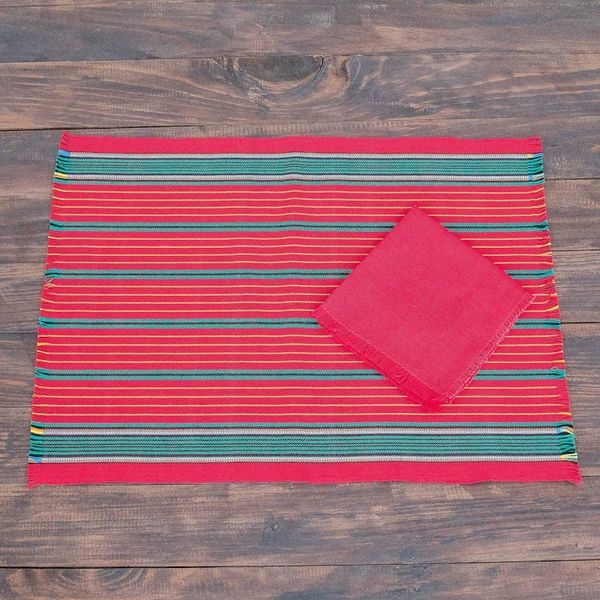 Alternate image for Red and Green Table Linens Set for 6 Red Christmas