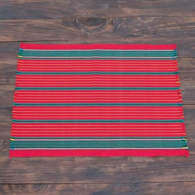 Alternate image for Handloomed Christmas Placemats Set of 6 Red Christmas