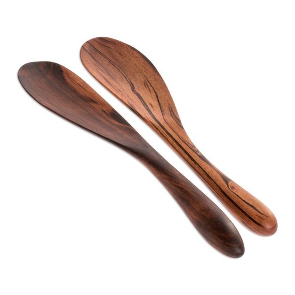Alternate image for Unique Wood Serving Utensils Pair Maya Cuisine