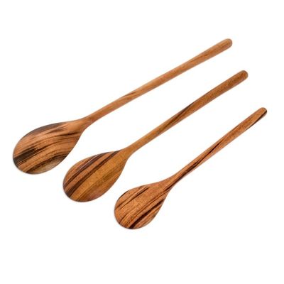 Alternate image for Set of 3 Unique Wood Serving Spoons Peten Trio