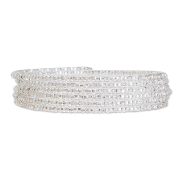 Alternate image for Glass Beaded Wrap Bracelet from Guatemala Brilliance of the Moon