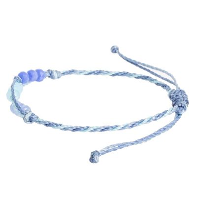 Alternate image for Handmade Beaded Cord Bracelet from Guatemala Bright Tomorrow in Sky