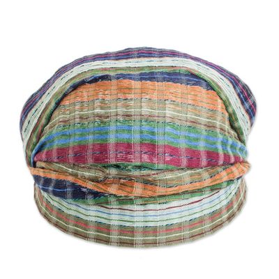 Alternate image for Colorful Striped Cotton Headband Hand-Woven in Guatemala Subtlety