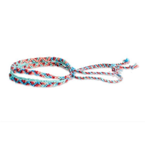 Alternate image for Artisan Crafted Glass Beaded Macrame Bracelet Colorful Fiesta