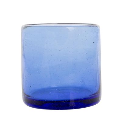 Alternate image for Recycled Glass Juice Glasses in Blue Set of 4 Profound Blue