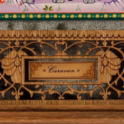 Alternate image for Folk Scene in Traditional Uzbek Lacquer Miniature Art Style Caravan III