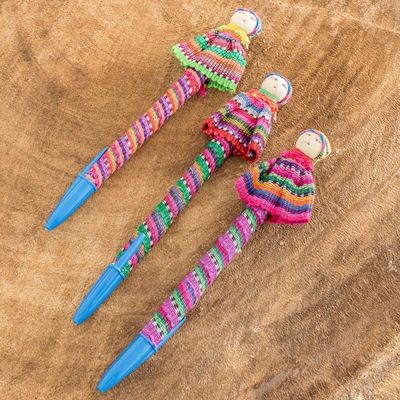 Alternate image for Handmade Worry Doll Pens Set of 3 Quitapenas