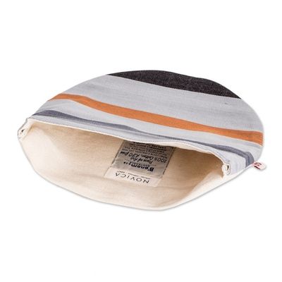 Alternate image for Striped Cotton Tortilla Warmer Hand-Woven in Guatemala Earth