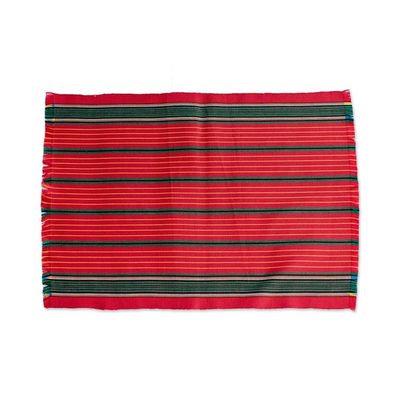 Alternate image for Handloomed Christmas Placemats Set of 6 Red Christmas