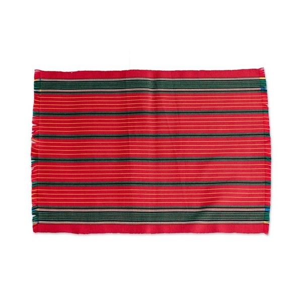 Alternate image for Handloomed Christmas Placemats Set of 6 Red Christmas