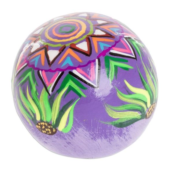 Alternate image for Handcrafted Multicolored Ceramic Figurine Festive Skull