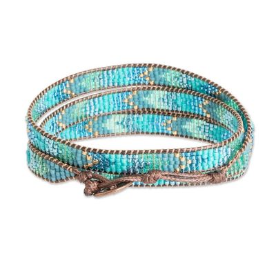 Alternate image for Handcrafted Glass Beaded Wrap Bracelet with Arrow Motifs Geometric Renovation