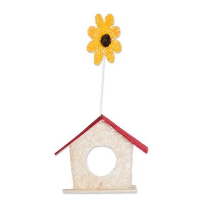 Alternate image for Costa Rican Handmade Natural Fiber Hummingbird Mobile Hummingbird House