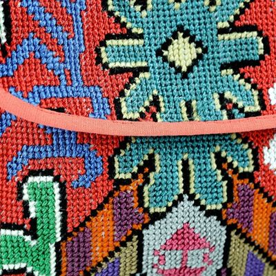 Alternate image for Floral Leaf Suzani Hand-Embroidered Cotton Blend Sling Bag Trendy Allure