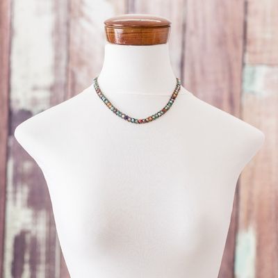 Alternate image for Crystal and Glass Beaded Necklace Handmade in Guatemala Magical Subtlety