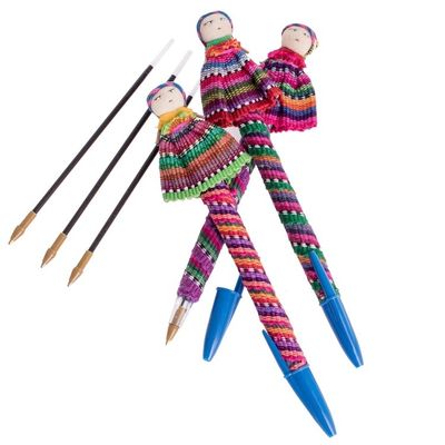 Alternate image for Handmade Worry Doll Pens Set of 3 Quitapenas