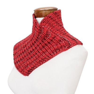 Alternate image for Red with Black Accents Knitted Neck Warmer from Costa Rica Red Warmth